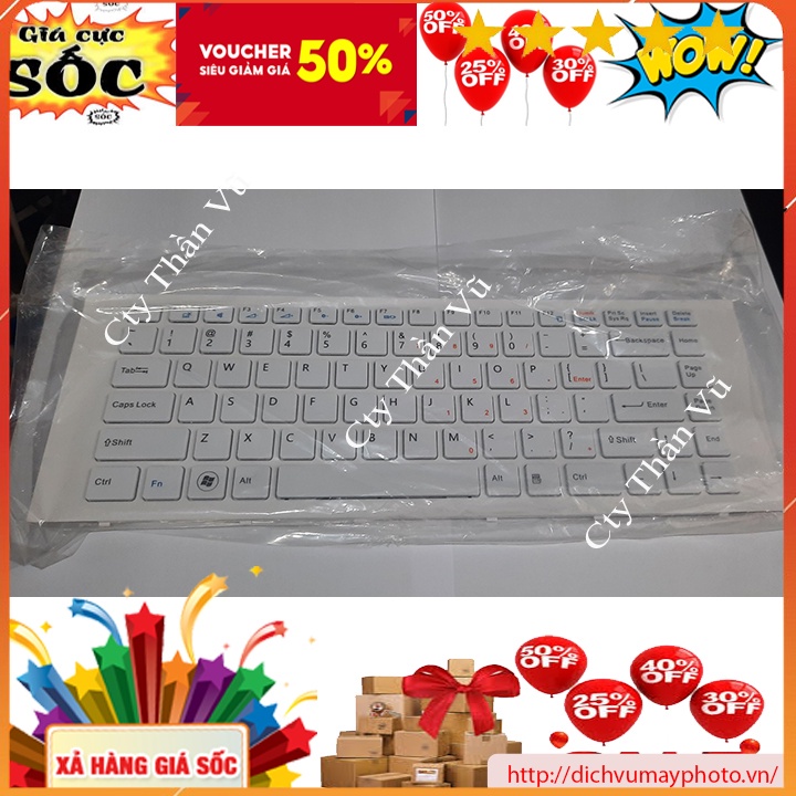 Bàn phím máy tính laptop sony vaio EG màu trắng hàng chất lượng INECO