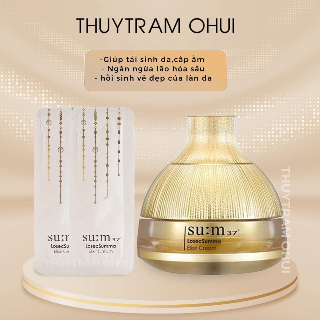 Gói Kem Dưỡng Tái Sinh Su:m 37 Losec Summa Elixir Cream Chống Lão Hóa, Dưỡng Ẩm, Tái Sinh Da 1ml