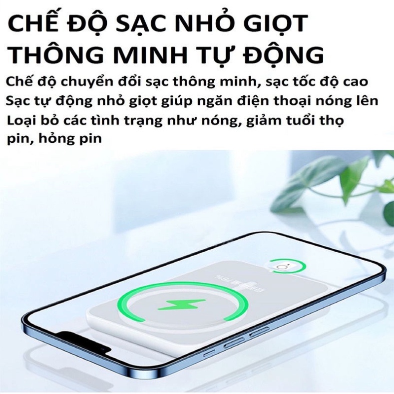 Sạc dự phòng không dây Sạc nhanh 5000/10000mAh Sạc dự phòng nhỏ và tiện lợi Hỗ trợ sạc không dây Android/iPhone New