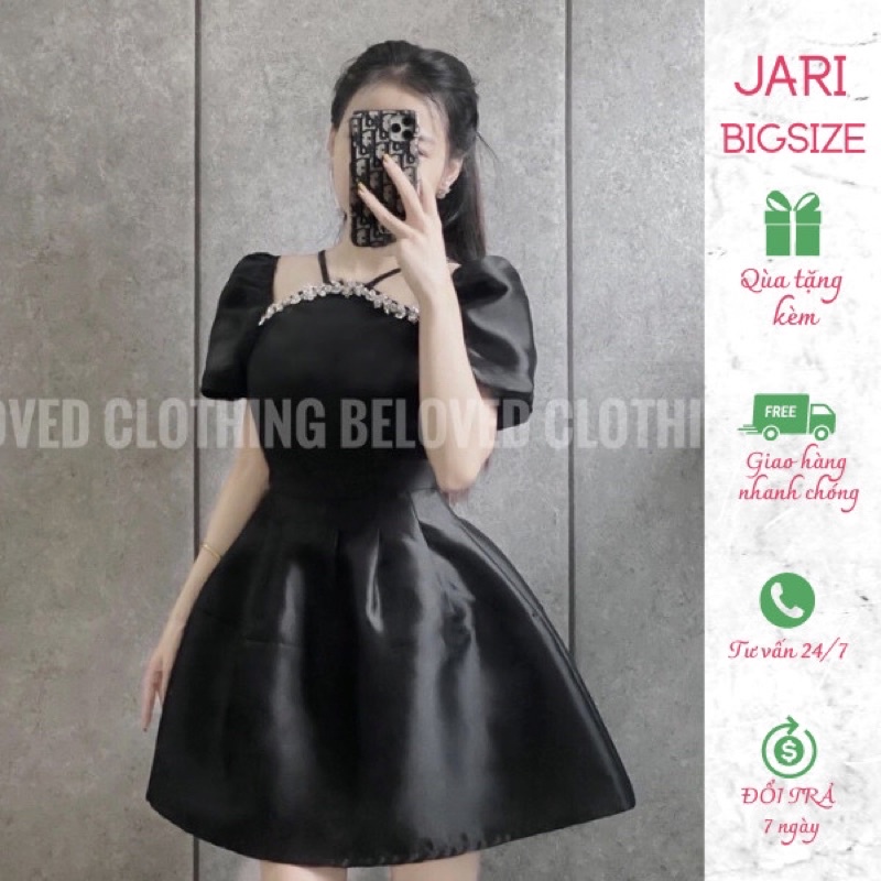 Đầm tapta sang trọng đính đá dự tiệc xoè ngắn bigsize 40-80kg