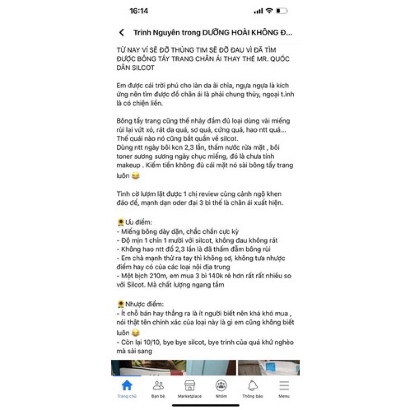 Bông tẩy trang Joycare 210M -