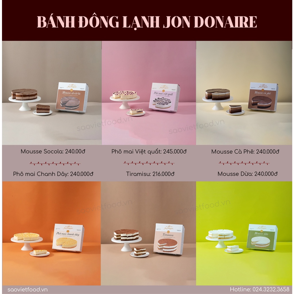 Bánh Mousse đông lạnh Jon Donaire rã đông ăn liền