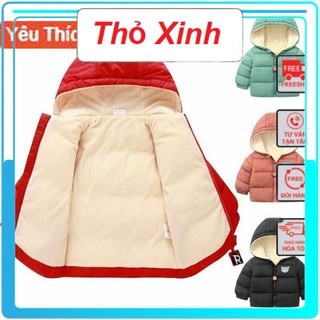Áo khoác phao cho bé ,áo khoác trẻ em , áo khoác phao trẻ em cổ lông túi hộp cho bé trai bé gái