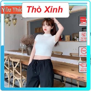 Áo croptop ,áo croptop nữ ,áo phông nữ, áo tay ngắn dáng ôm body trơn màu ĐEN | TRẮNG Ulzzang