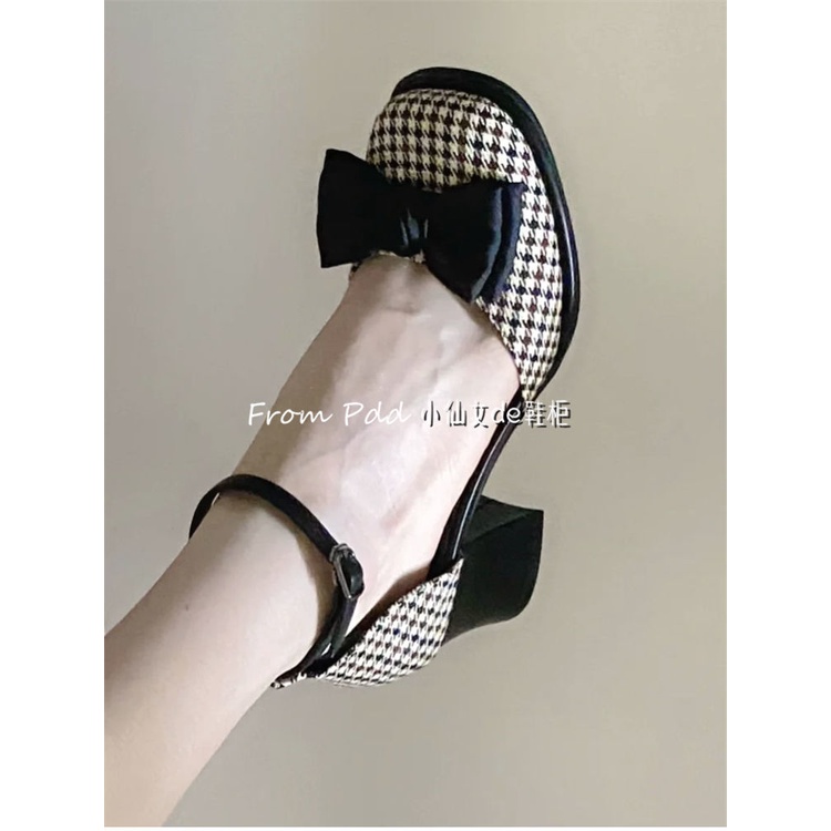 Giày Sandal Cao Gót Hở Ngón Đính Nơ Thời Trang 2023 Cho Nữ