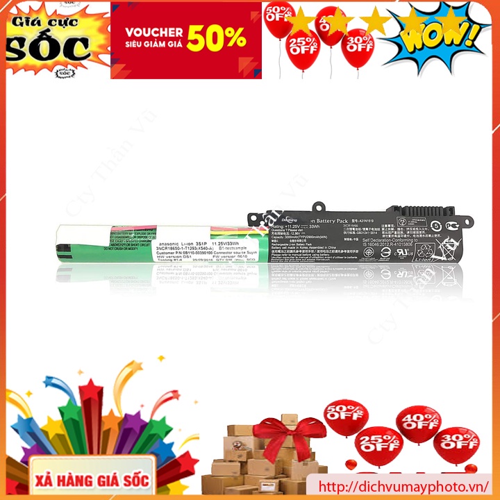 Pin laptop Asus A540 R540 X540 X540L X540S X540Y, A31N1519 hàng mới chất lượng INECO