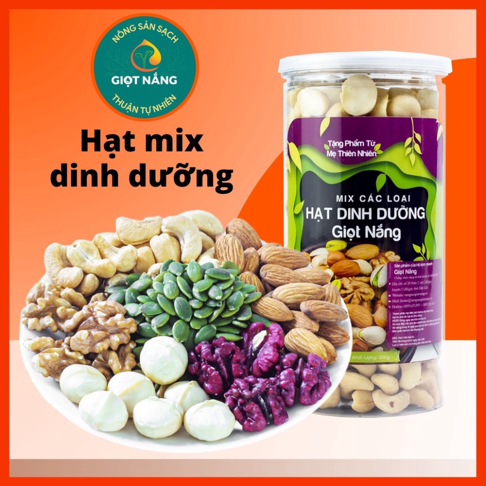 Hạt dinh dưỡng mix tổng hợp cho bà bầu làm sữa hạt gồm hạt Macca và các siêu hạt sấy khô cho bé thôn