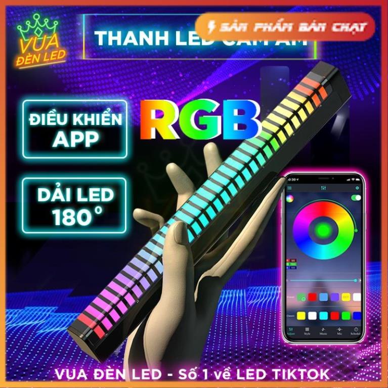 Thanh đèn Led 3D RGB nháy theo nhạc, có pin rời, có chân đế trang trí bàn làm việc