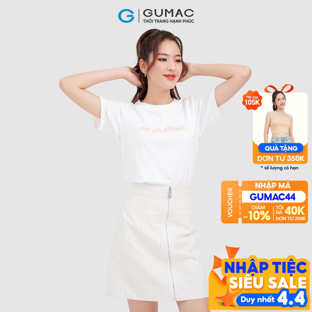 Chân váy ngắn sọc dọc GUMAC VC08095