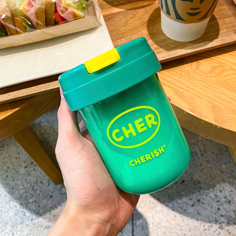 Bình Nước Nhựa Mini Có Ống Hút Kiểu Dáng Đơn Giản Dễ Thương