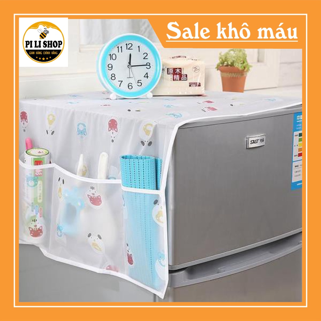 Tấm Phủ Bảo Vệ Tủ Lạnh Có Túi 2 Bên Tấm Phủ Tủ Lạnh Tiện Dụng Xin Xắn.