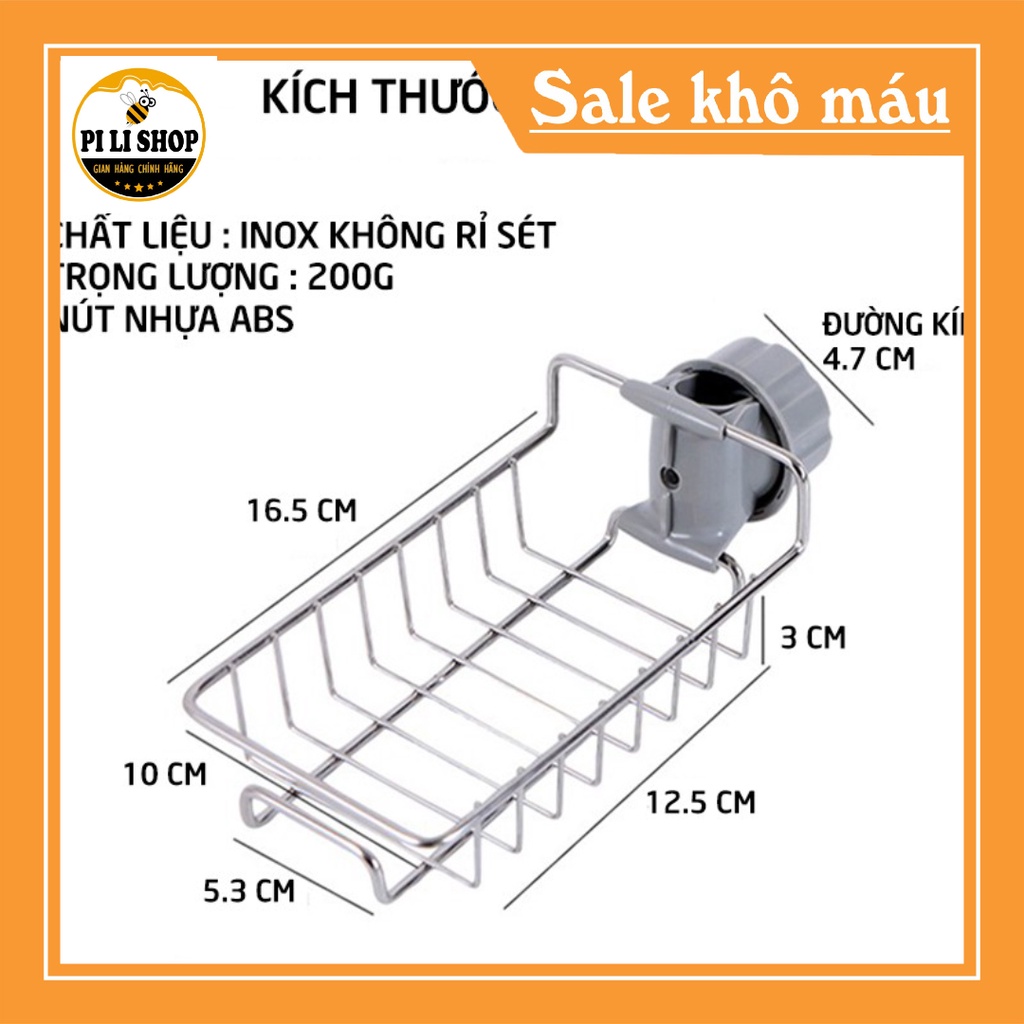 Khay rổ inox treo vòi nước bồn rửa chén đựng miếng rửa chén, xà bông, treo nhà tắm, chậu rửa bát, Giỏ treo để đồ đa năng