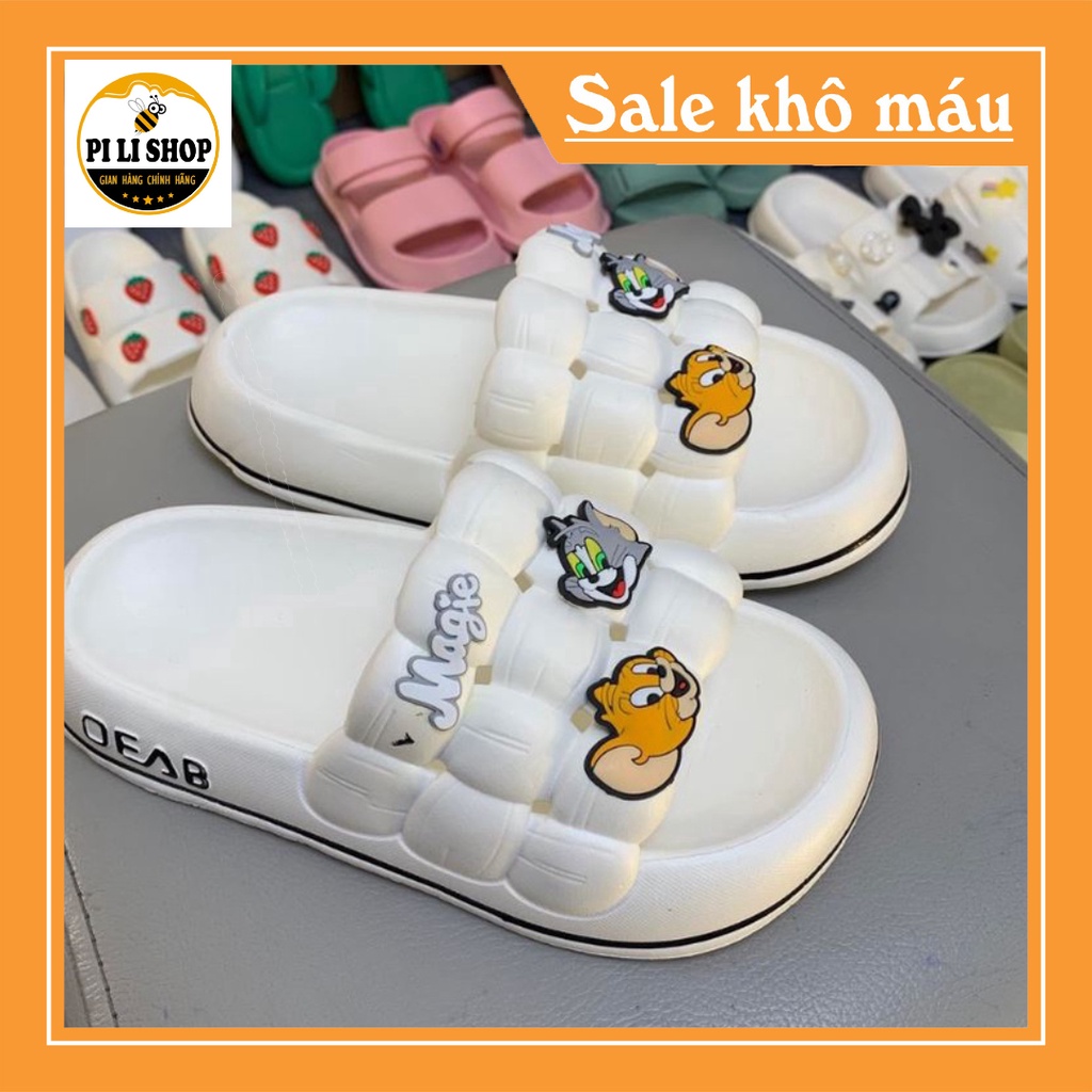 Dép Quai Ngang Nữ Gắn Stick Phi Hành Gia đế bánh mì,dép nữ đế bánh mì gắn sticker phi hành gia mềm mại, mịn màng