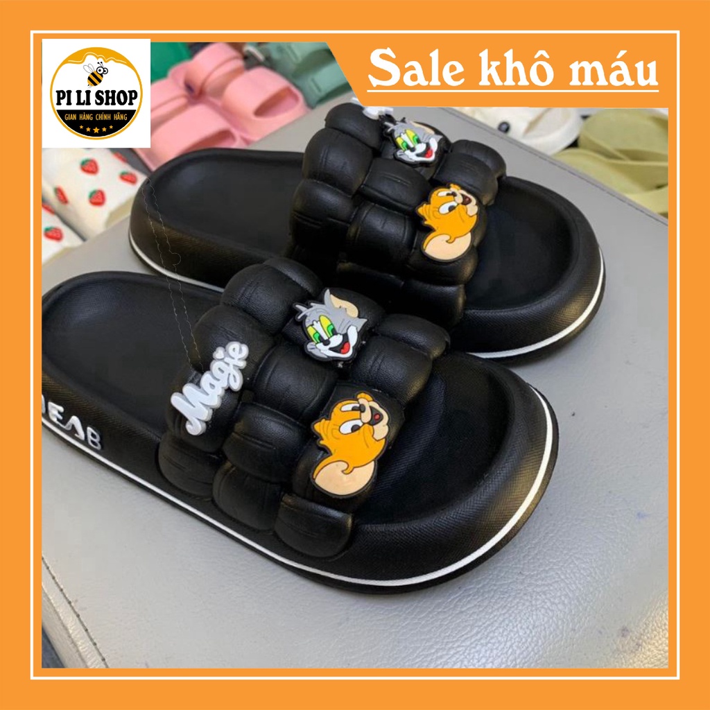 Dép Quai Ngang Nữ Gắn Stick Phi Hành Gia đế bánh mì,dép nữ đế bánh mì gắn sticker phi hành gia mềm mại, mịn màng