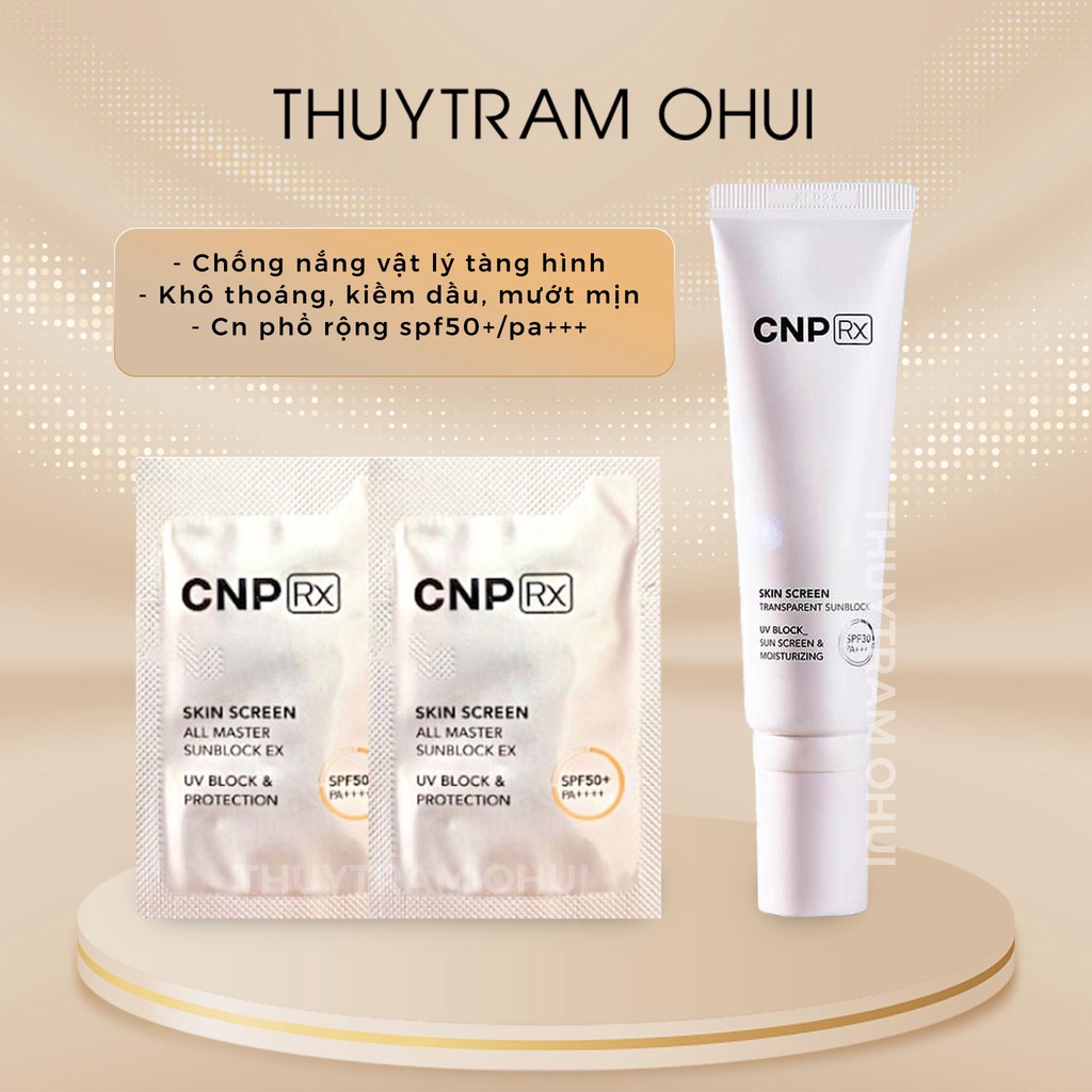 Gói sample Kem chống nắng vật lý chống nước CNP RX Skin screen Sunblock 1ml