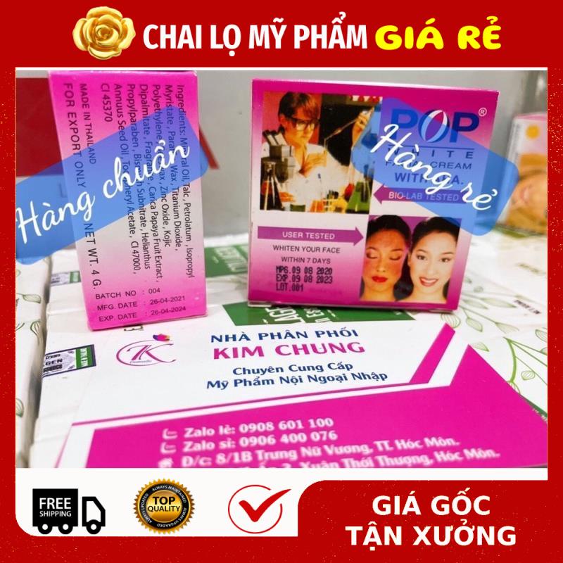 Kem Dưỡng Da ★ Hộp lẻ ★️ Kem dưỡng da POP Popular Faciel Cream 4g , nguyên liệu, công thức làm kem trộn trắng da body