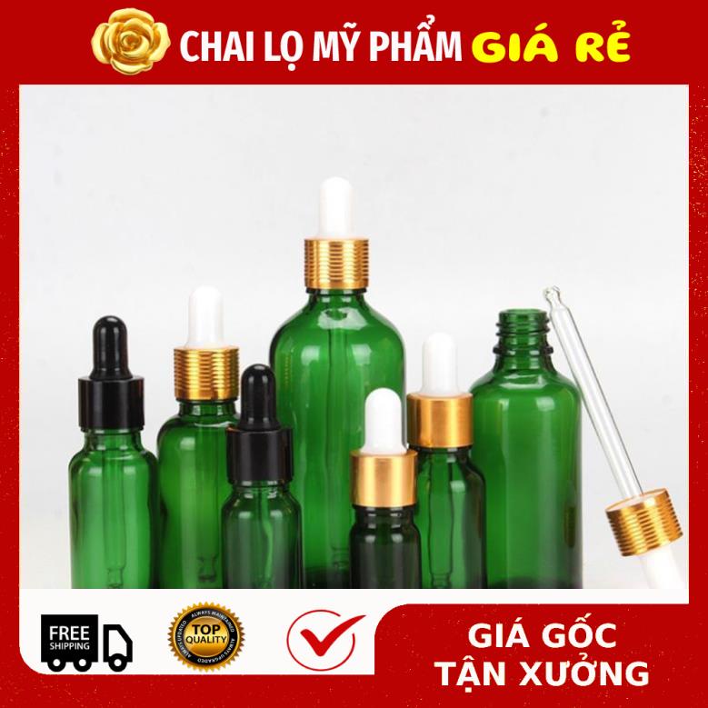 Lọ Chiết Serum ★ RẺ VÔ ĐỊCH ★ [100ml] Lọ đựng tinh dầu Xanh lá chiết serum Khoen Vàng,Đen,Bạc Lọ thủy tinh .