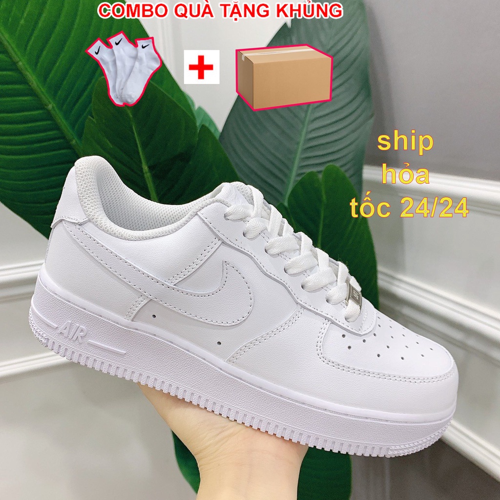 Giày af1 full trắng,thể thao nam nữ, giầy sneaker_air force 1 bản full trắng bản all White đễ phối đồ full box bull hót