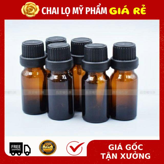 Chai Lọ Chiết Serum ★ RẺ VÔ ĐỊCH ★ [5ml,10ml] Chai Lọ đựng tinh dầu thủy tinh nắp đen nhỏ giọt , phụ kiện du lịch