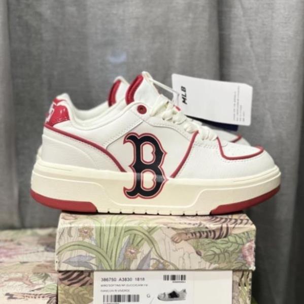 Giày Thể Thao Sneaker Liner Chunky Liner Red Boston Hàng SC Đen Mới, Giày ML B x MC Chữ B Newyork Cao Cấp Trắng Viền Đỏ