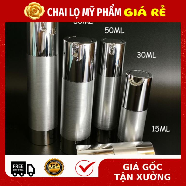 Chai xịt giọt hút chân không Cao cấp 15ml,30ml,50ml Thân xi bạc/xi vàng chiết mỹ phẩm , phụ kiện du lịch