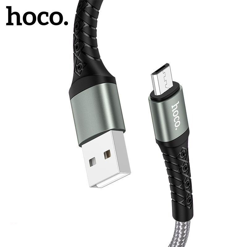 Cáp sạc Hoco DU19 Micro hỗ trợ sạc 3A dây dù chống gãy gập truyền dữ liệu nhanh chóng dài 1M cho Android