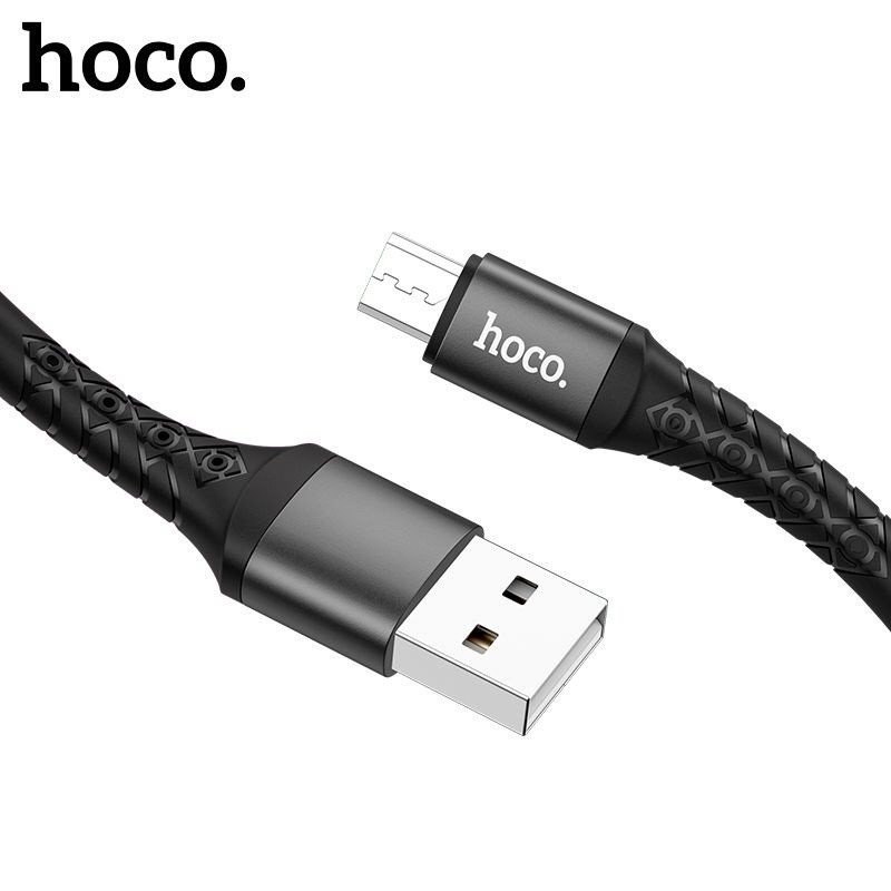 Cáp sạc Hoco DU19 Micro hỗ trợ sạc 3A dây dù chống gãy gập truyền dữ liệu nhanh chóng dài 1M cho Android