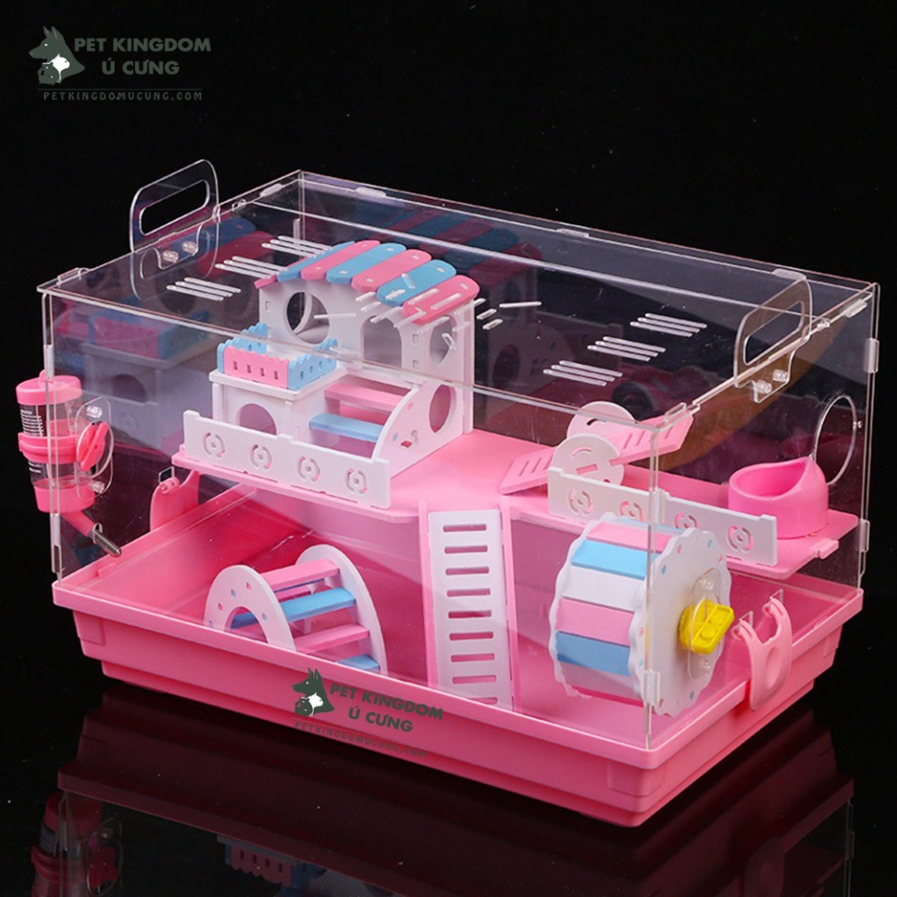 Lồng hamster mica size to 47cm - Gia Đình Hamster