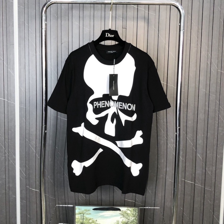 Áo Phông Cổ Tròn Nam Nữ Unisex Cotton In Hình Đầu Lâu Xương Phenomenon Đẳng Cấp Thời Trang.