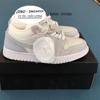 Giày JD pari màu trắng xám, giày JD1 low pari thấp mới full phụ kiện hàng cao cấp, full size 36-43