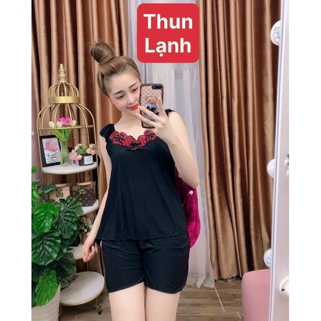Đồ Bộ Nữ, Bộ mặc nhà thun lạnh đùi tay cánh tiên