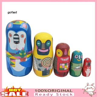 Set 5 Búp Bê Nga Matryoshka Hoạ Tiết Hoạt Hình