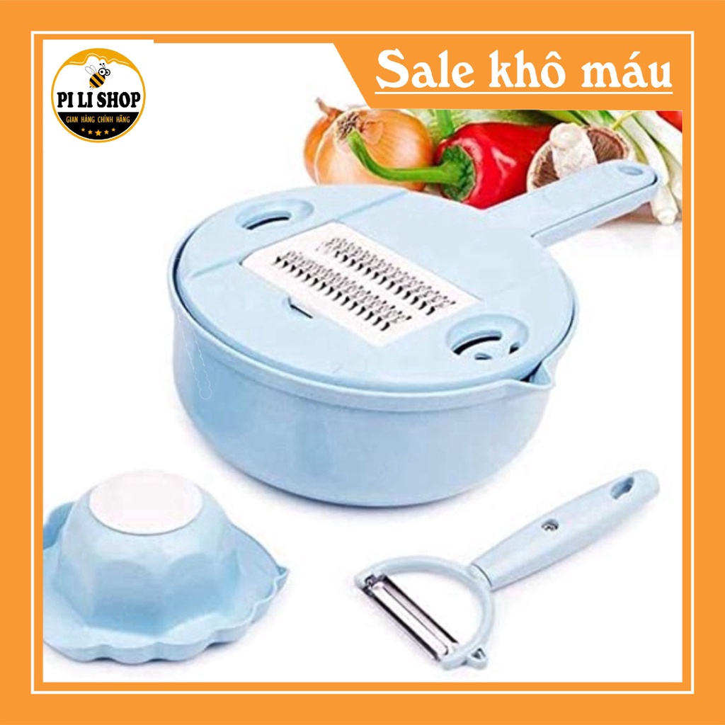 Bộ rổ nạo đa năng, rổ bào rau củ quả 12 chi tiết thông minh tiện lợi dành cho nhà bếp