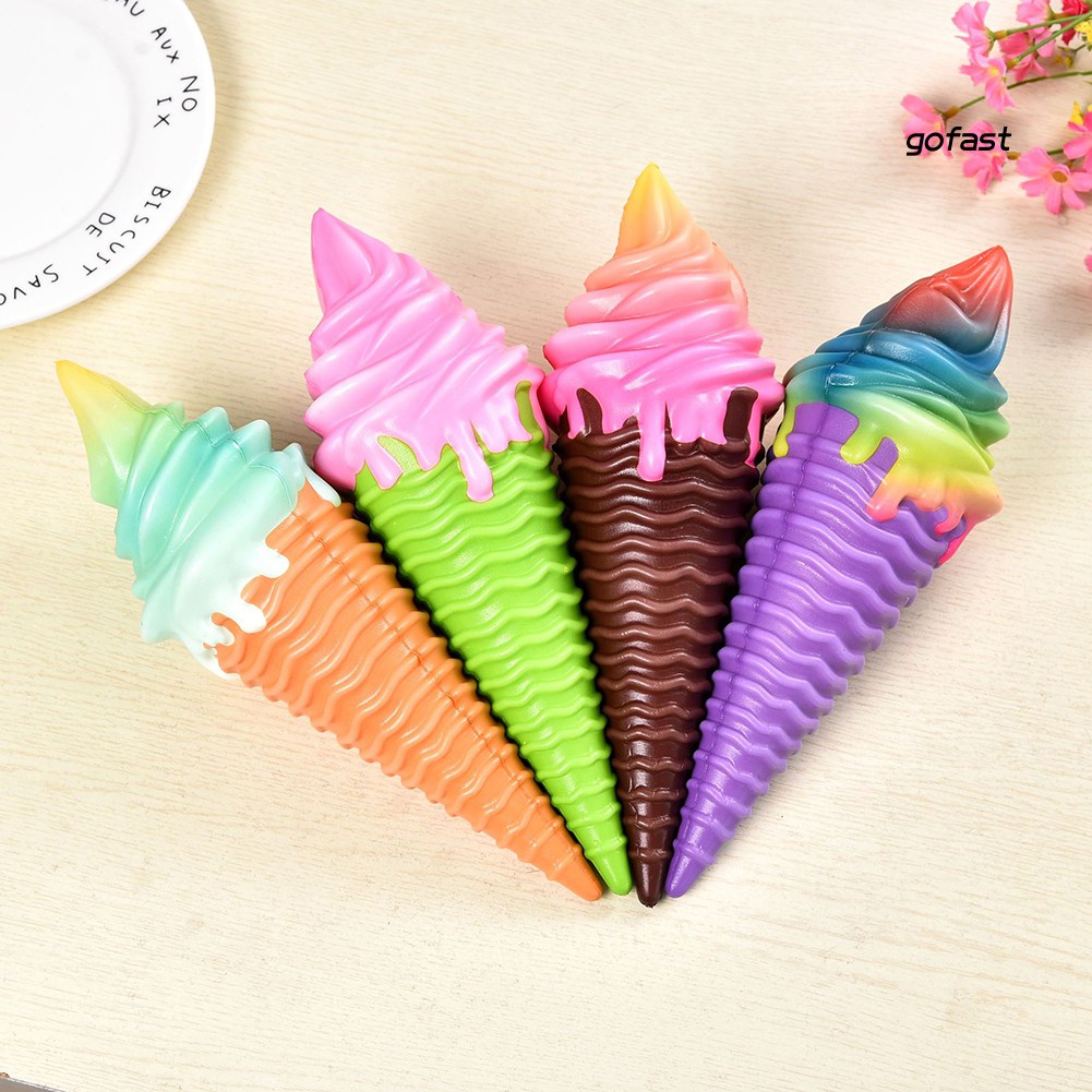 Đồ Chơi Xốp Squishy Giảm Stress Hình Kem Ốc Quế Nhiều Màu Dễ Thương Cho Bé