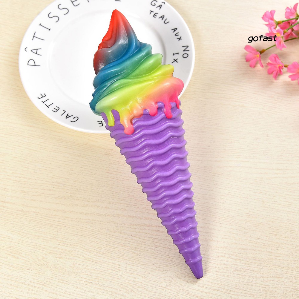 Đồ Chơi Xốp Squishy Giảm Stress Hình Kem Ốc Quế Nhiều Màu Dễ Thương Cho Bé