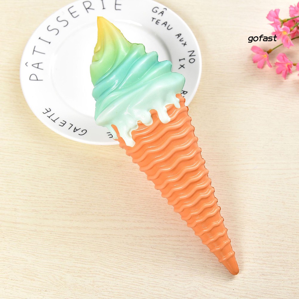 Đồ Chơi Xốp Squishy Giảm Stress Hình Kem Ốc Quế Nhiều Màu Dễ Thương Cho Bé