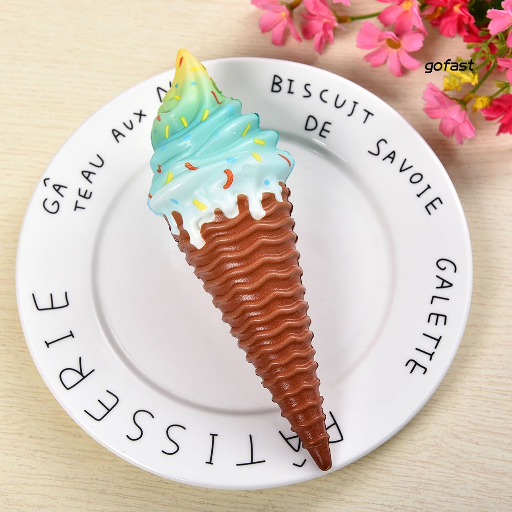 Đồ Chơi Xốp Squishy Giảm Stress Hình Kem Ốc Quế Nhiều Màu Dễ Thương Cho Bé