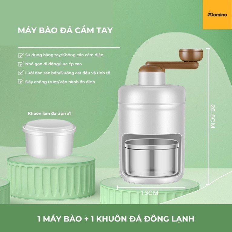 Máy Bào Đá Mini, Máy Xay Đá Tuyết Quay Bằng Tay Đa Năng Cho Gia Đình