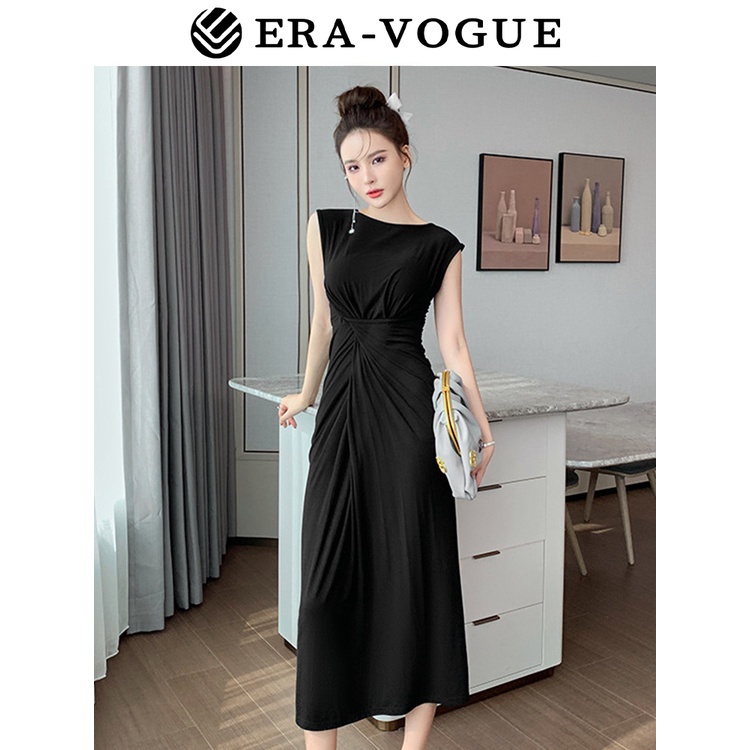 EraVogue🌷 Đầm Màu Đen Kiểu Pháp Thời Trang Thanh Lịch Cho Nữ váy dạ hội 5021