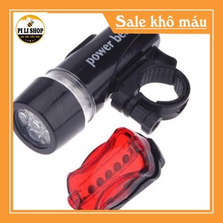Bộ đèn pin gắn xe đạp và đèn chiếu hậu 5 led wj-101