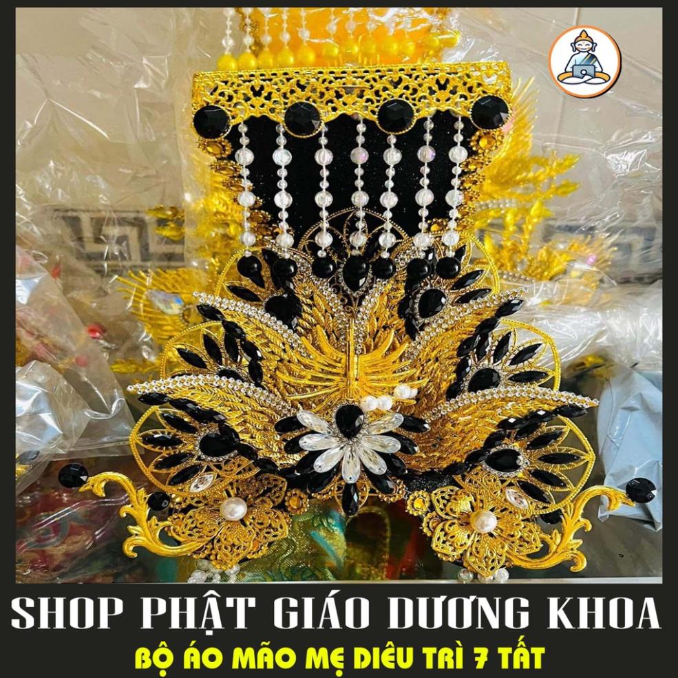 Bộ áo choàng + mão đội cho tượng bà Diêu Trì mẫu cao 7 tất - Bộ áo mão cho tượng bà Diêu Trì / Thiên Hậu / mẹ Cửu Thiên