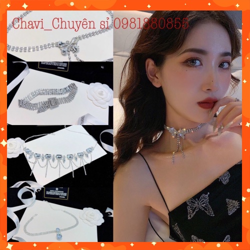 Vòng cổ đính đá bản đẹp Sẵn Hàng có bán sỉ kho Chavi