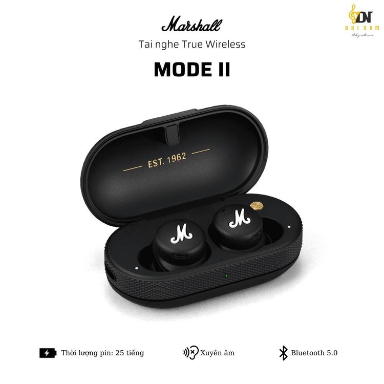 Tai nghe bluetooth MARSHALL MODE III, II, Kiểu Dáng Hiện Đại, Bass Căng BẢO HÀNH 12 tháng Kết nối 25h