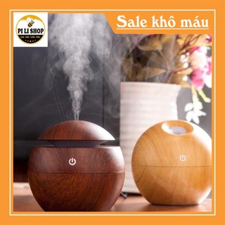 Máy Xông Tinh Dầu Tròn, Máy Phun Khuếch Tán Tinh Dầu Vân Gỗ pilishop