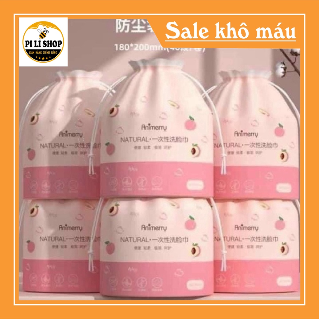 Khăn mặt khô animerry dùng 1 lần lau khô, lau ướt - Giấy lau mặt dùng một lần