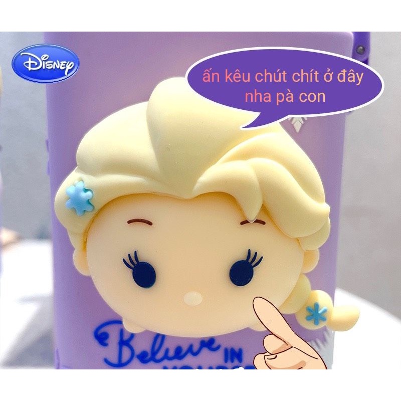 Bình Nước Hãng DISNEY siêu đẹp. Hình nổi bấm kêu chút chít. 2in1 : đầu ống hút và uống trực tiếp, có dây đeo .