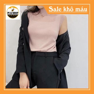 Áo thun len sát nách dệt kim phối màu - hàng quảng châu 1303 - CH180
