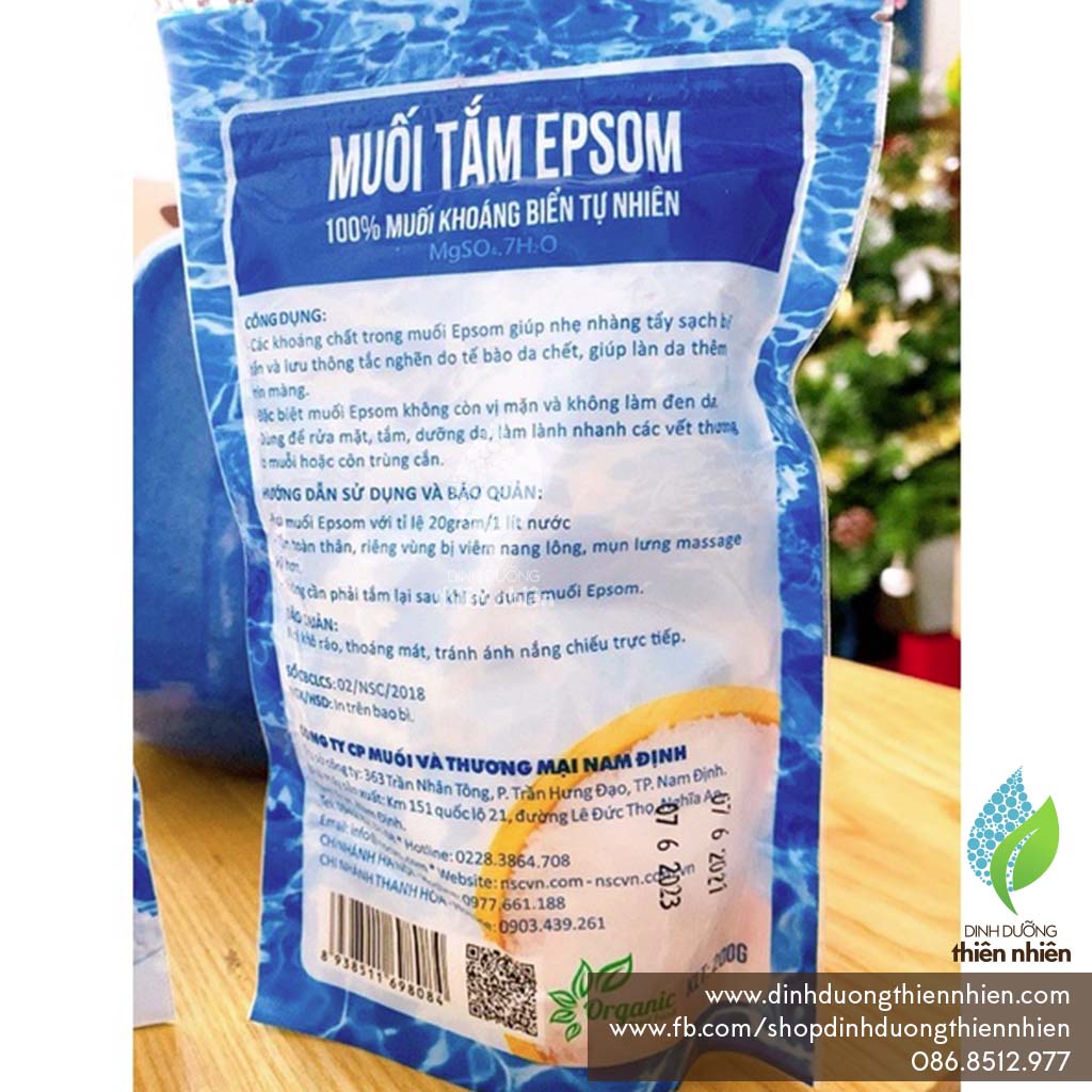 Muối Khoáng Epsom Salt Cao cấp Dùng Ngâm Chân, Cơ Thể & Làm Đẹp, 200g