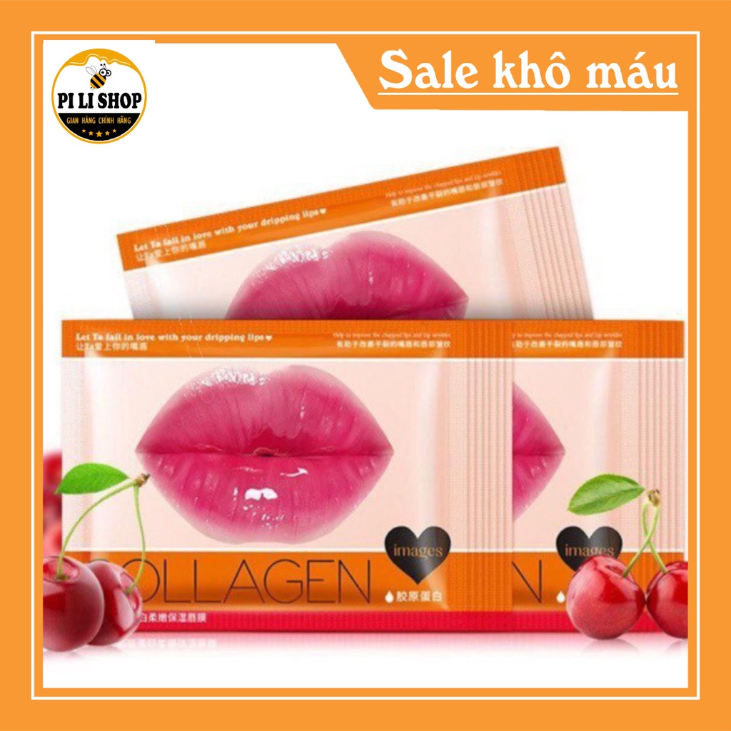 Mặt Nạ Dưỡng Ẩm Môi Collagen Images Chiết Xuất Cherry, Mật Ong, Đào, Chống Nứt Nẻ, Môi Khô Môi