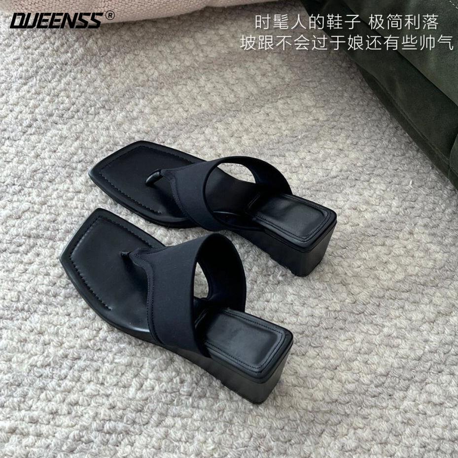 Dép Đế Xuồng Dày Mũi Vuông Phong Cách Pháp Thời Trang Mùa Hè Hàng Mới 2023 Dành Cho Bạn Nữ